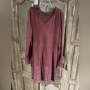 Prana Mandie Long Sleeve Dress with Pocket and print hem